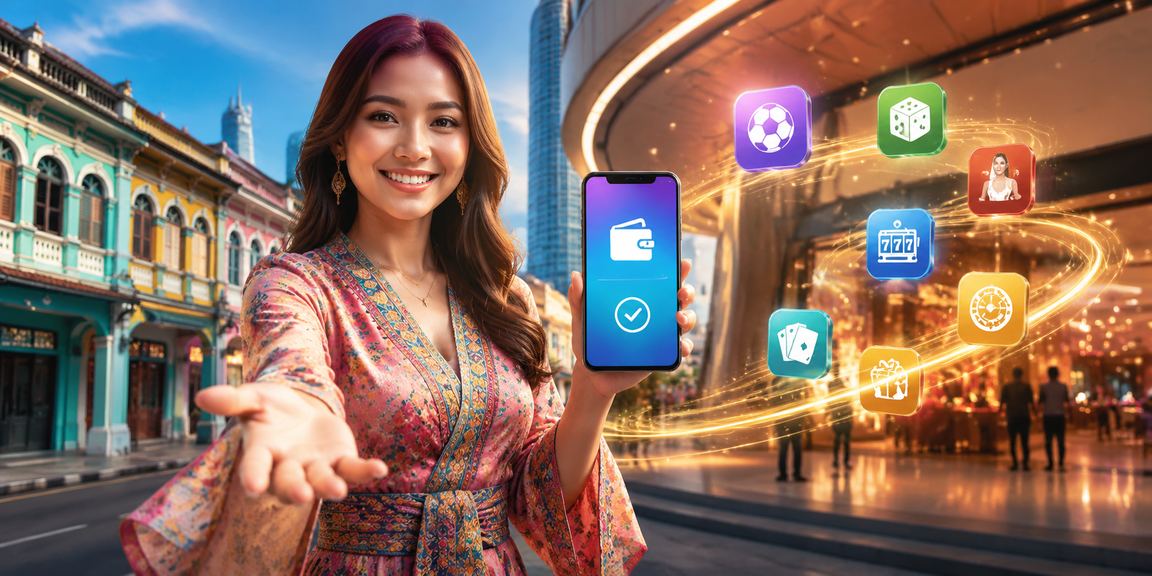 Aplikasi kasino mybet di skrin telefon pintar dengan antara muka log masuk yang bersih